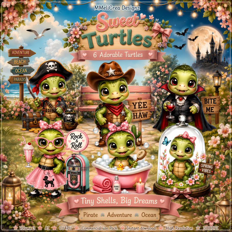 (image for) AI CU - VOL.3 - Sweet Turtles (CU4PU/PNG/PACK)